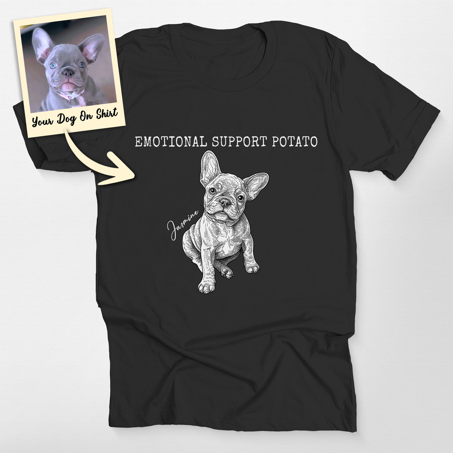 Personalized French Bulldog Shirts Emotional Suppo, custom pet portrait gift for pet lovers (view 2)