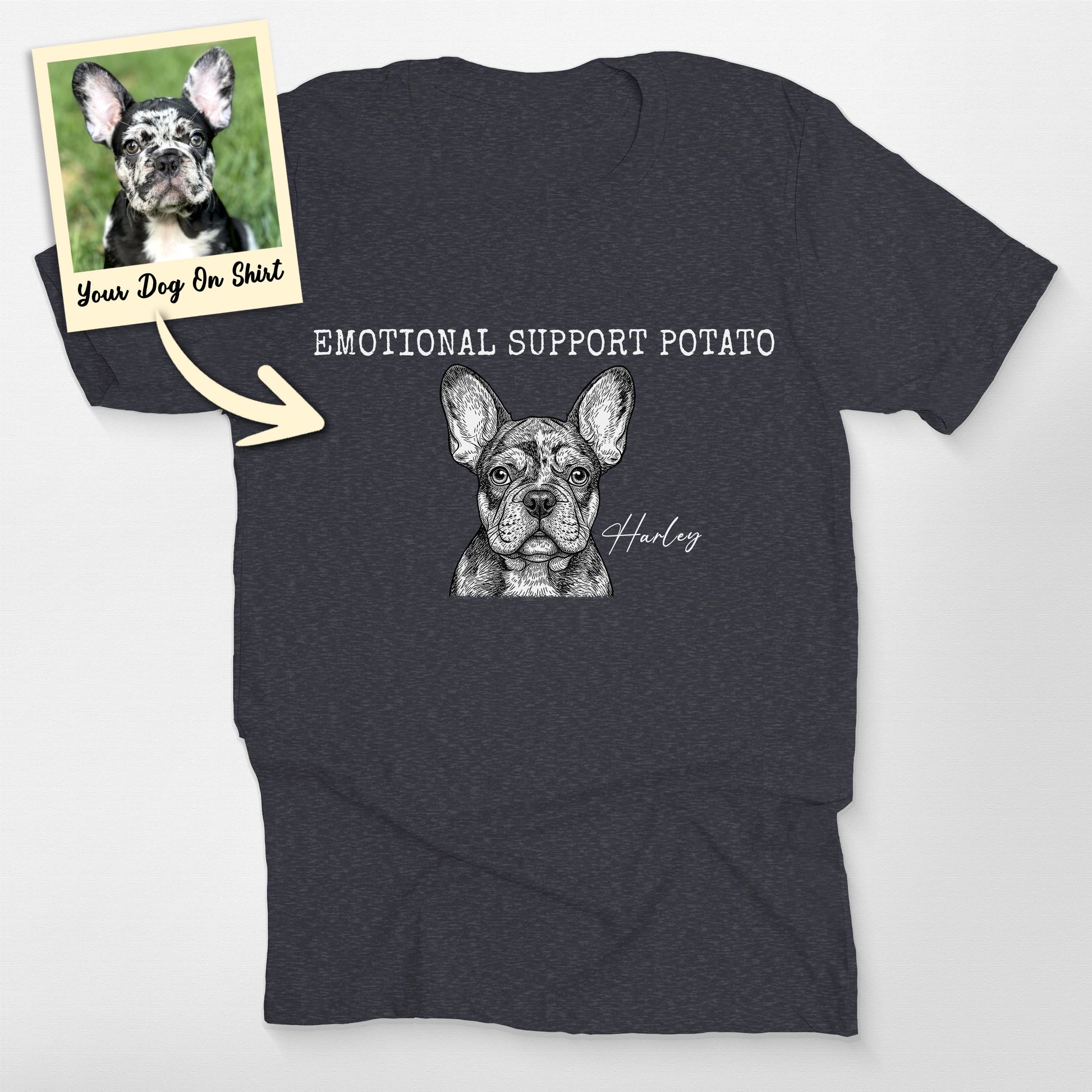 Personalized French Bulldog Shirts Emotional Suppo, custom pet portrait gift for pet lovers (view 3)