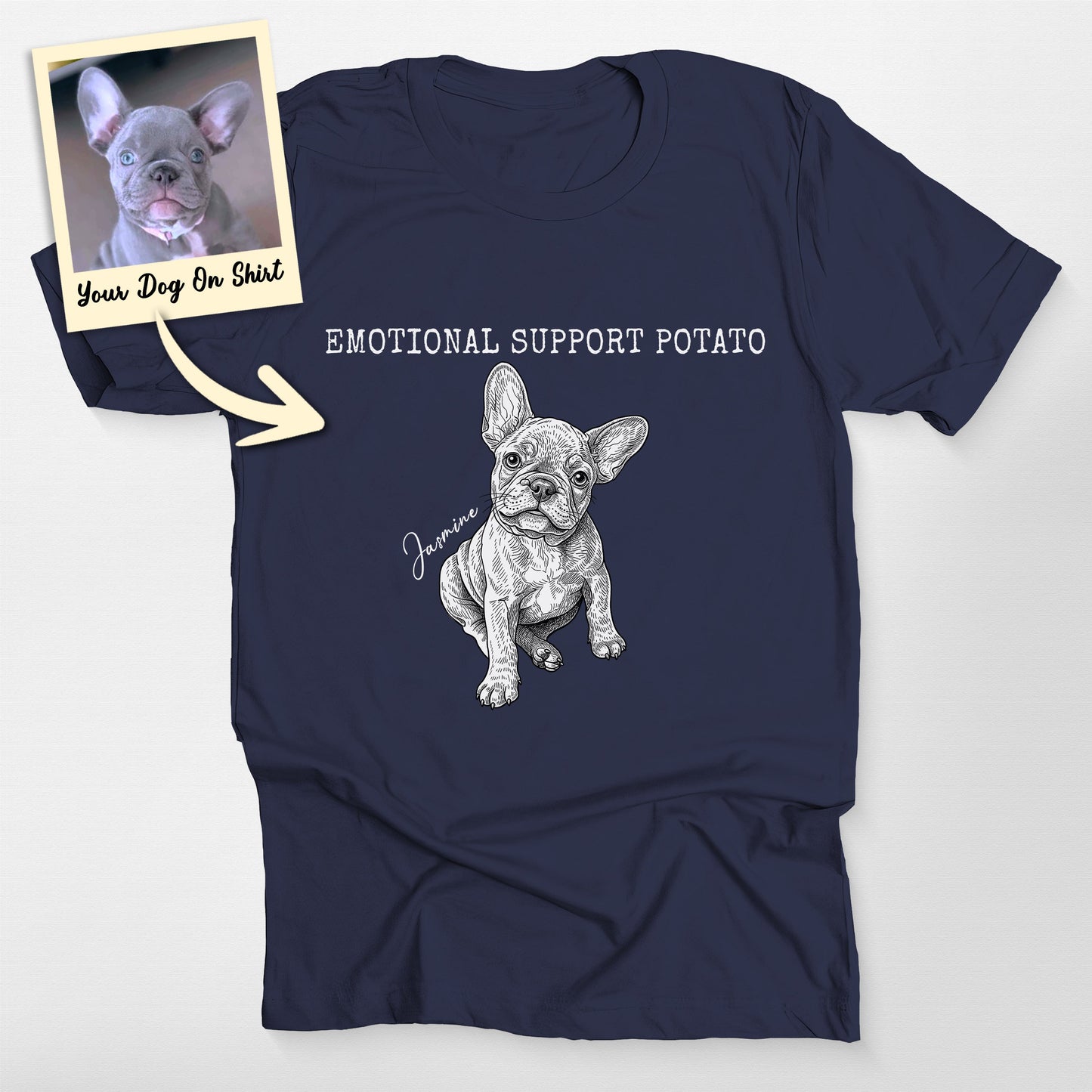 Personalized French Bulldog Shirts Emotional Suppo, custom pet portrait gift for pet lovers (view 4)