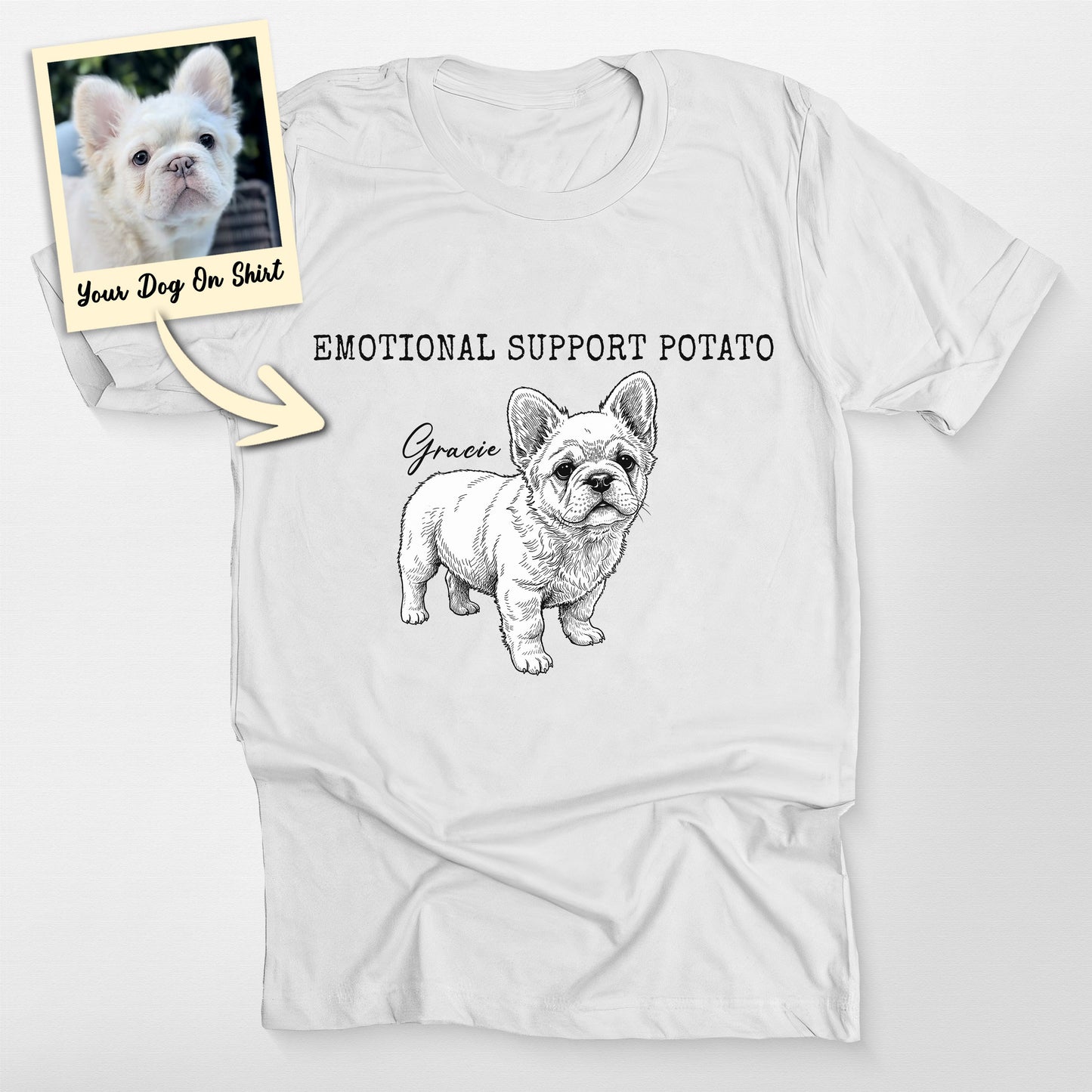 Personalized French Bulldog Shirts Emotional Suppo, custom pet portrait gift for pet lovers (view 5)