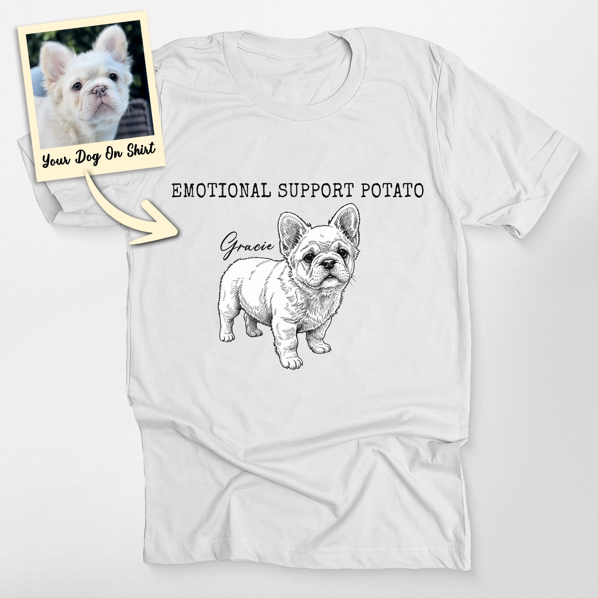 Personalized French Bulldog Shirts Emotional Suppo, custom pet portrait gift for pet lovers (view 5)