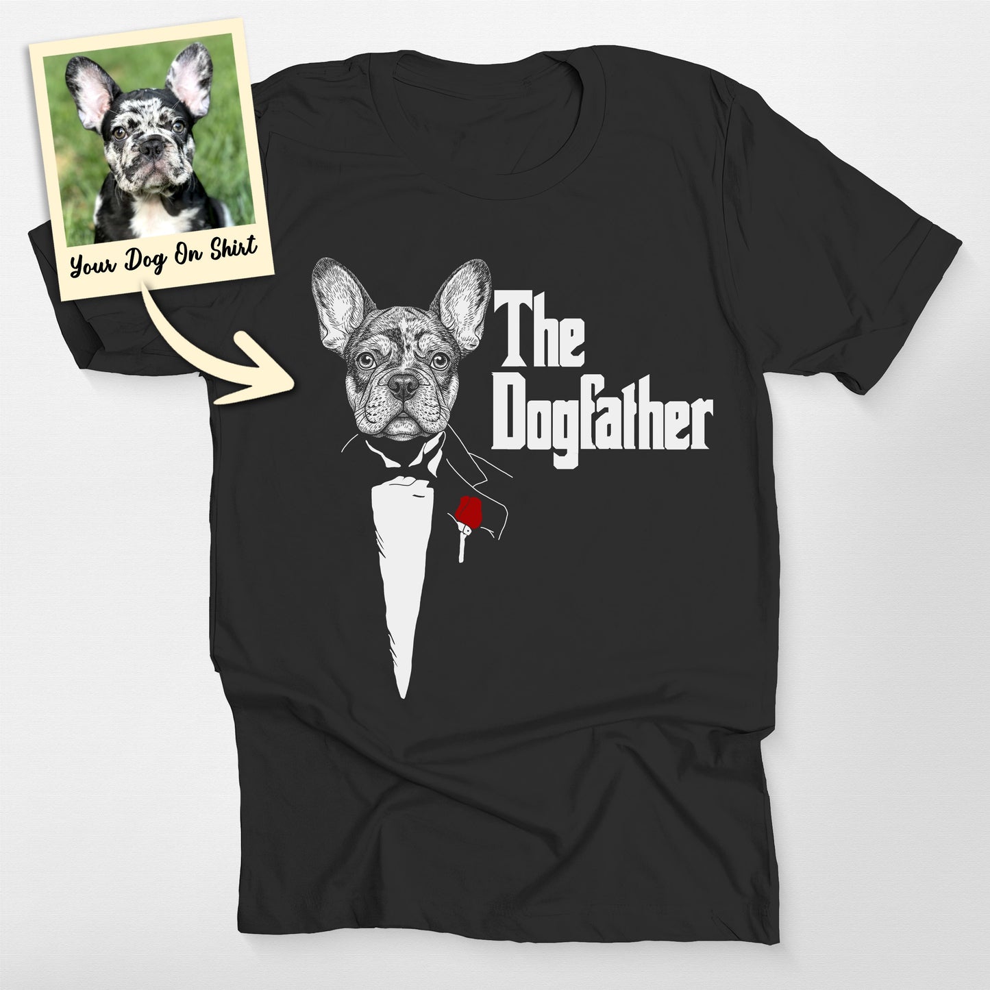 Personalized French Bulldog Shirts the Dogfather B, custom pet portrait gift for pet lovers (view 2)