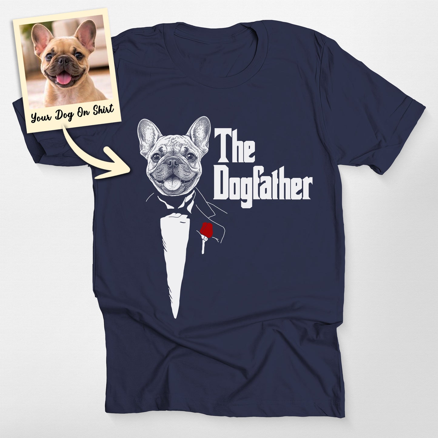 Personalized French Bulldog Shirts the Dogfather B, custom pet portrait gift for pet lovers (view 3)