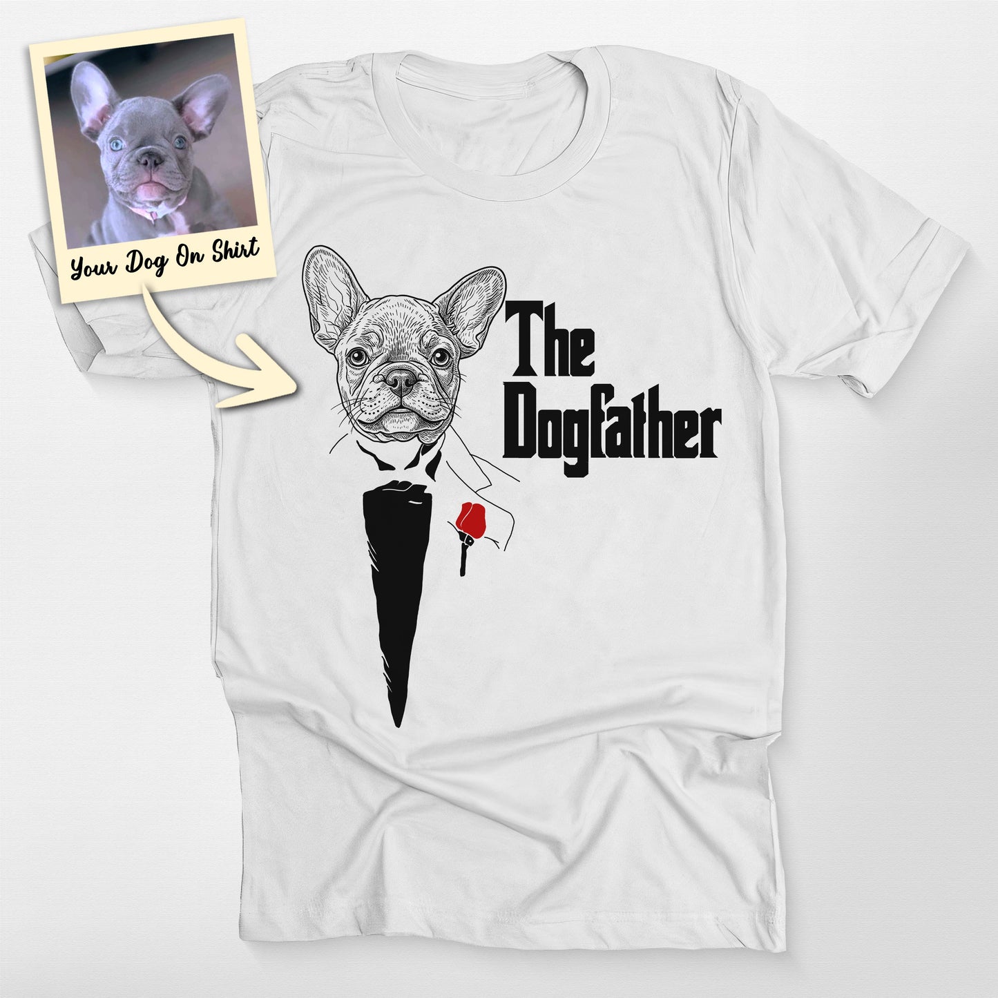 Personalized French Bulldog Shirts the Dogfather B, custom pet portrait gift for pet lovers (view 4)