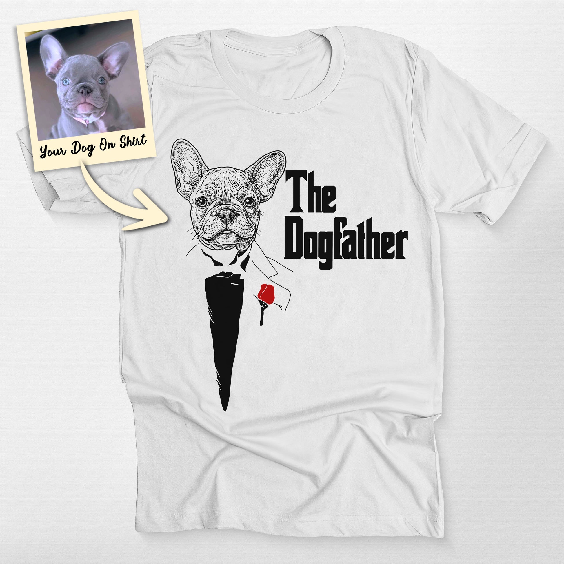 Personalized French Bulldog Shirts the Dogfather B, custom pet portrait gift for pet lovers (view 4)