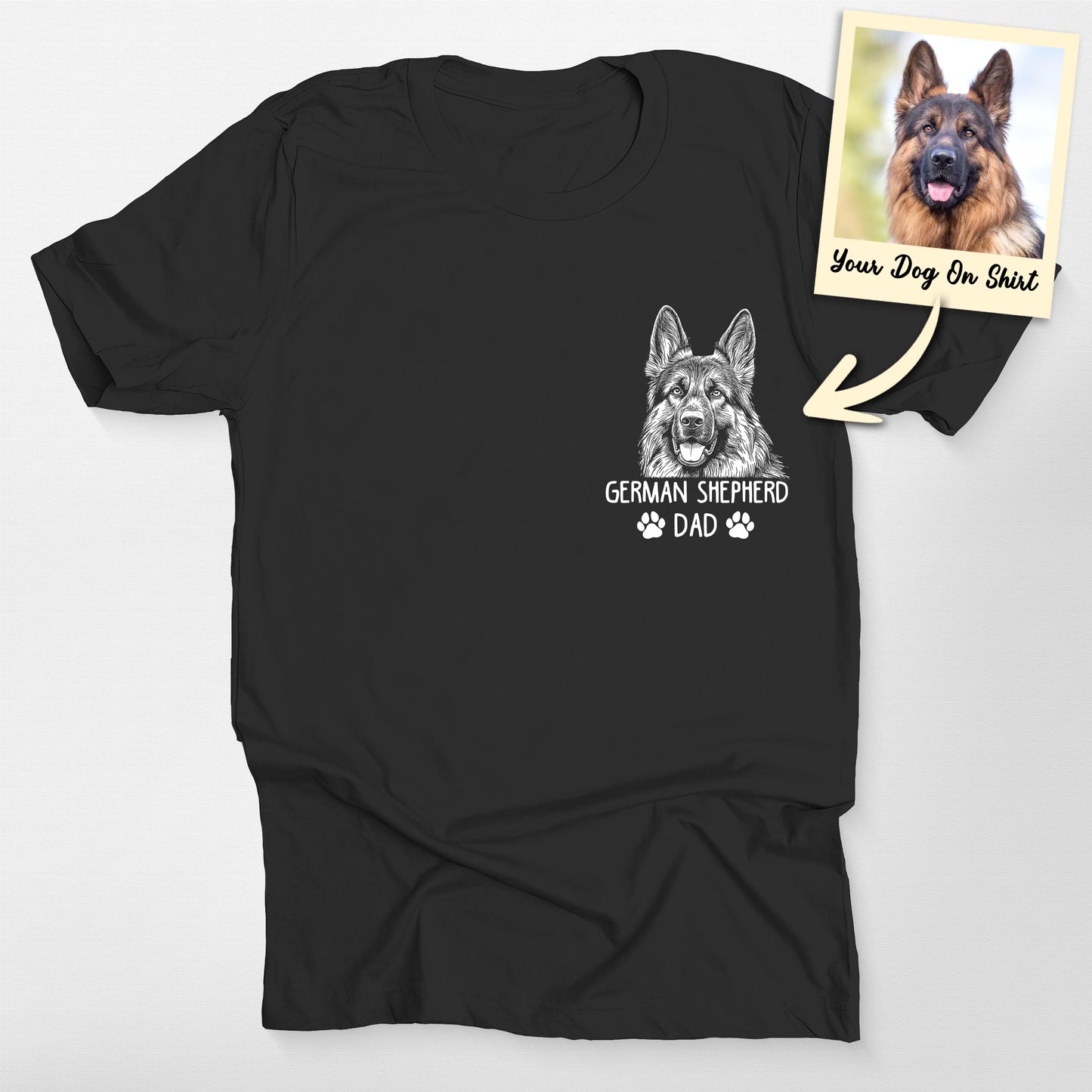 Personalized German Shepherd Dog Shirt German Shep, custom pet portrait gift for pet lovers (view 2)