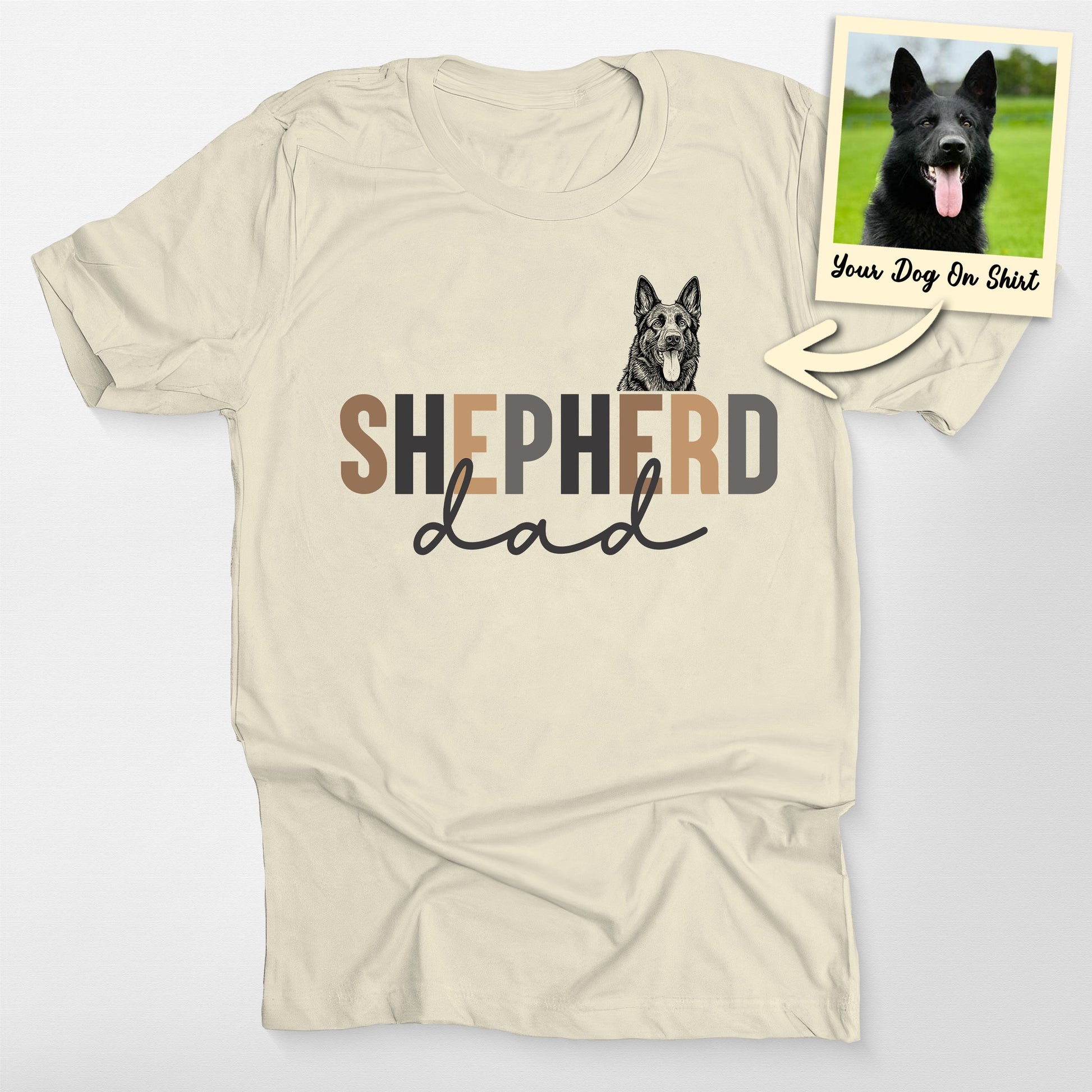 Personalized German Shepherd Dog Shirt Shepherd Da, custom pet portrait gift for pet lovers (view 5)