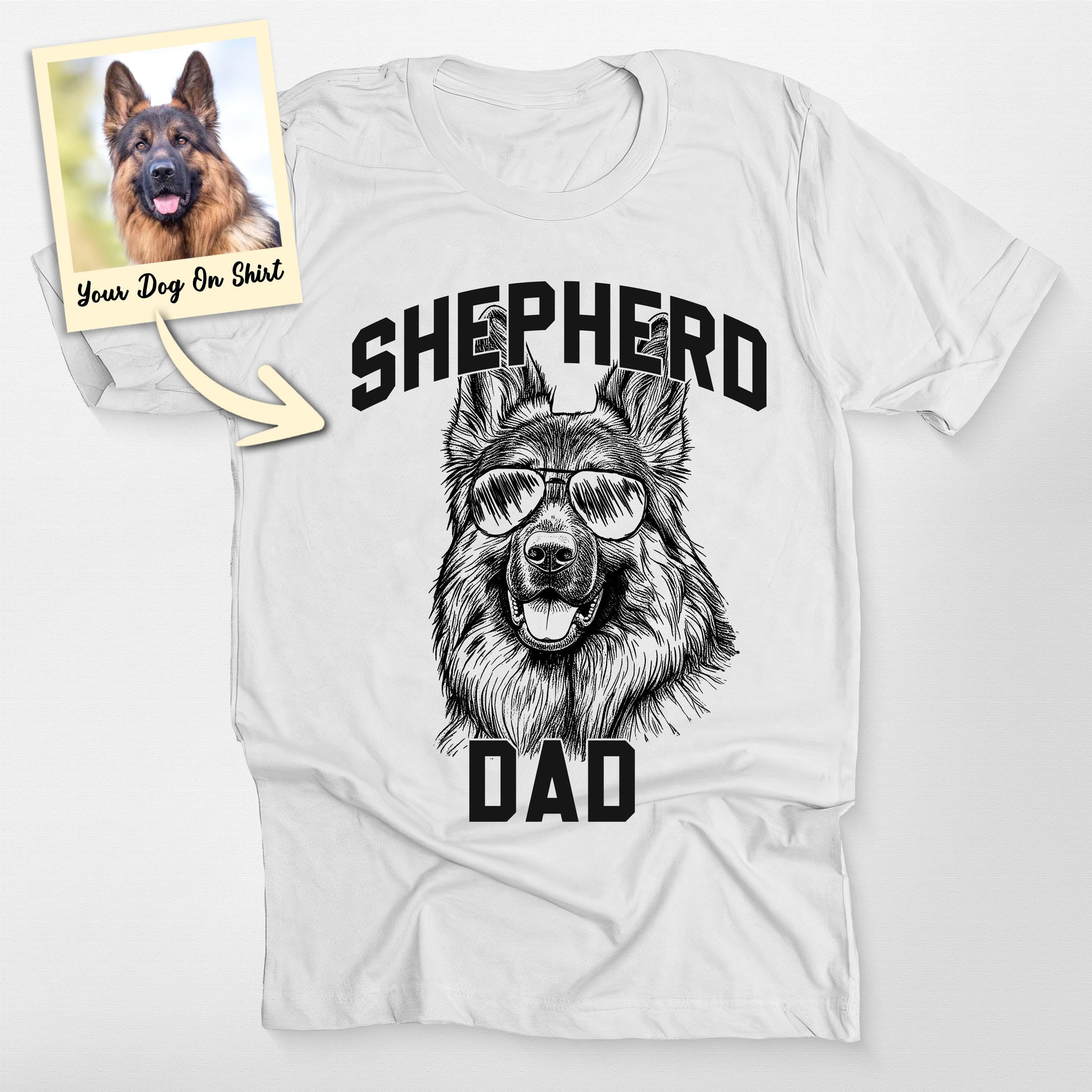Personalized German Shepherd Dog Shirt Shepherd Da, custom pet portrait gift for pet lovers (view 6)