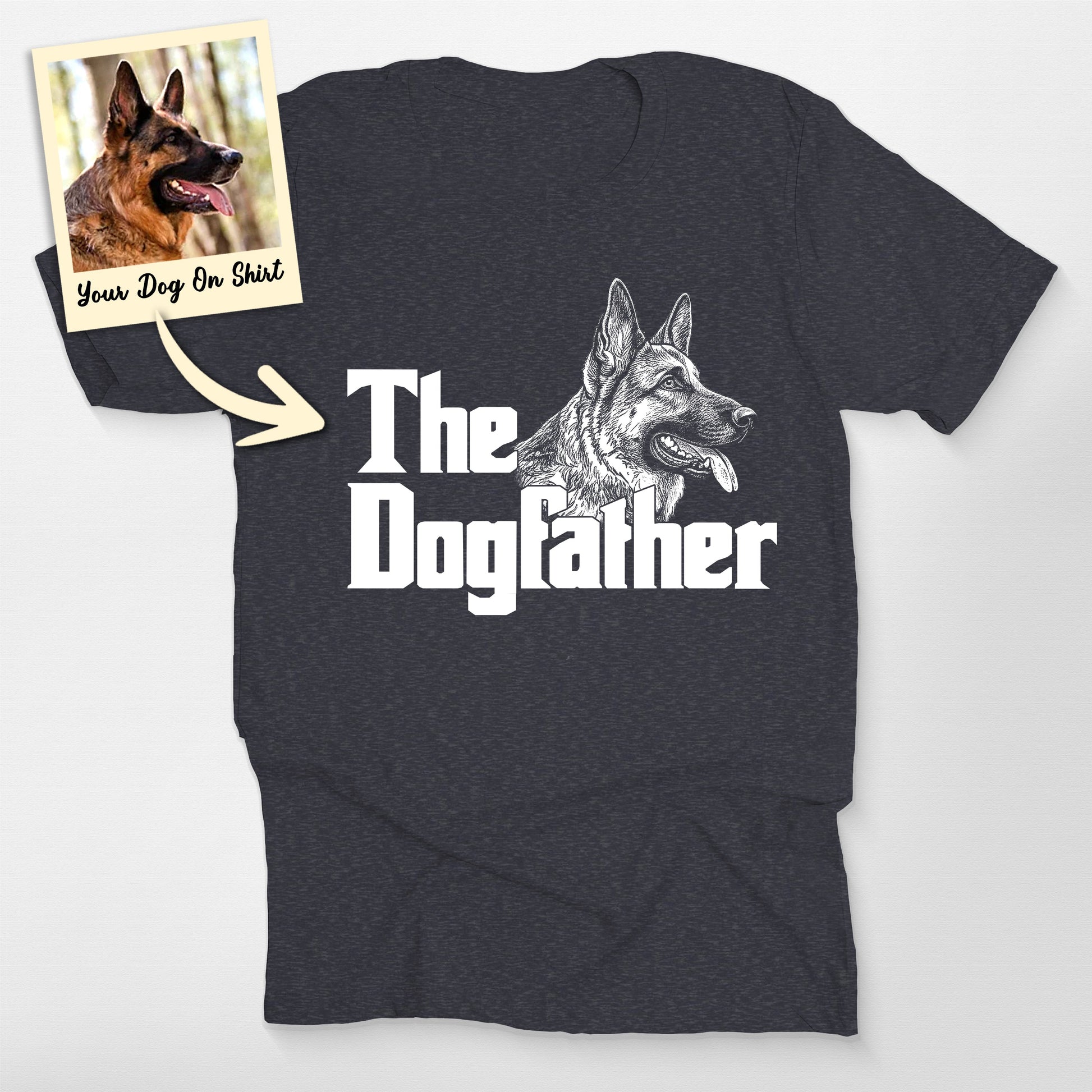 Personalized German Shepherd Dog Shirt the Dogfath, custom pet portrait gift for pet lovers (view 4)