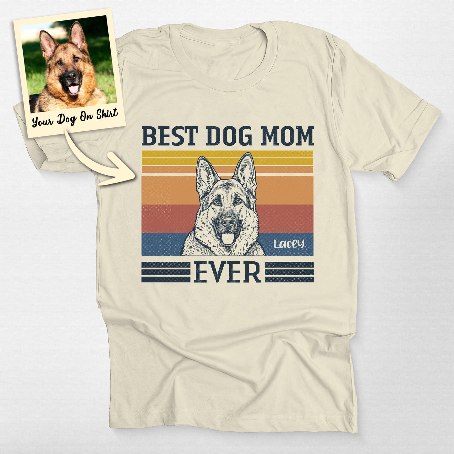 Personalized German Shepherd Shirt Best Dog Mom Ev, custom pet portrait gift for pet lovers (view 4)