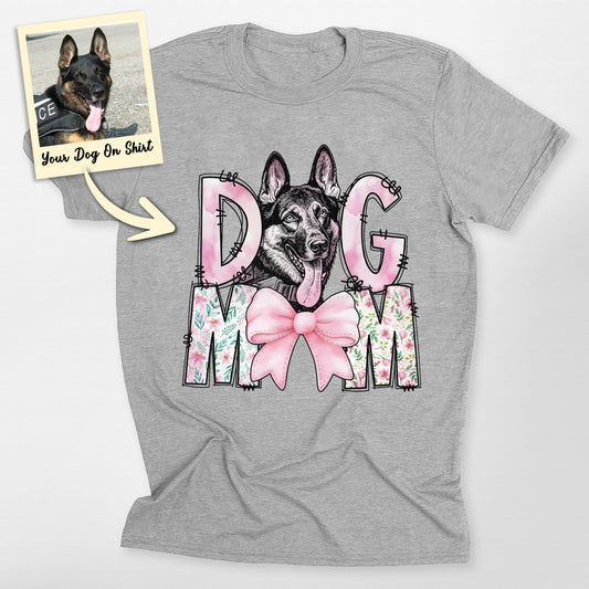 Personalized German Shepherd Shirt Dog Mom T-Shirt, custom pet portrait gift for pet lovers