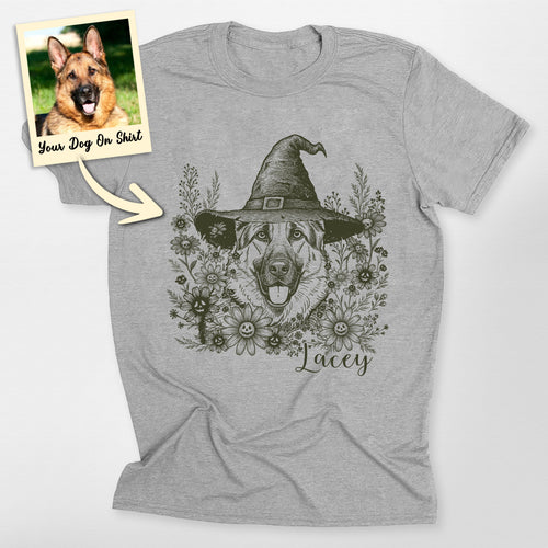 Personalized German Shepherd Shirt Flowers Hallowe