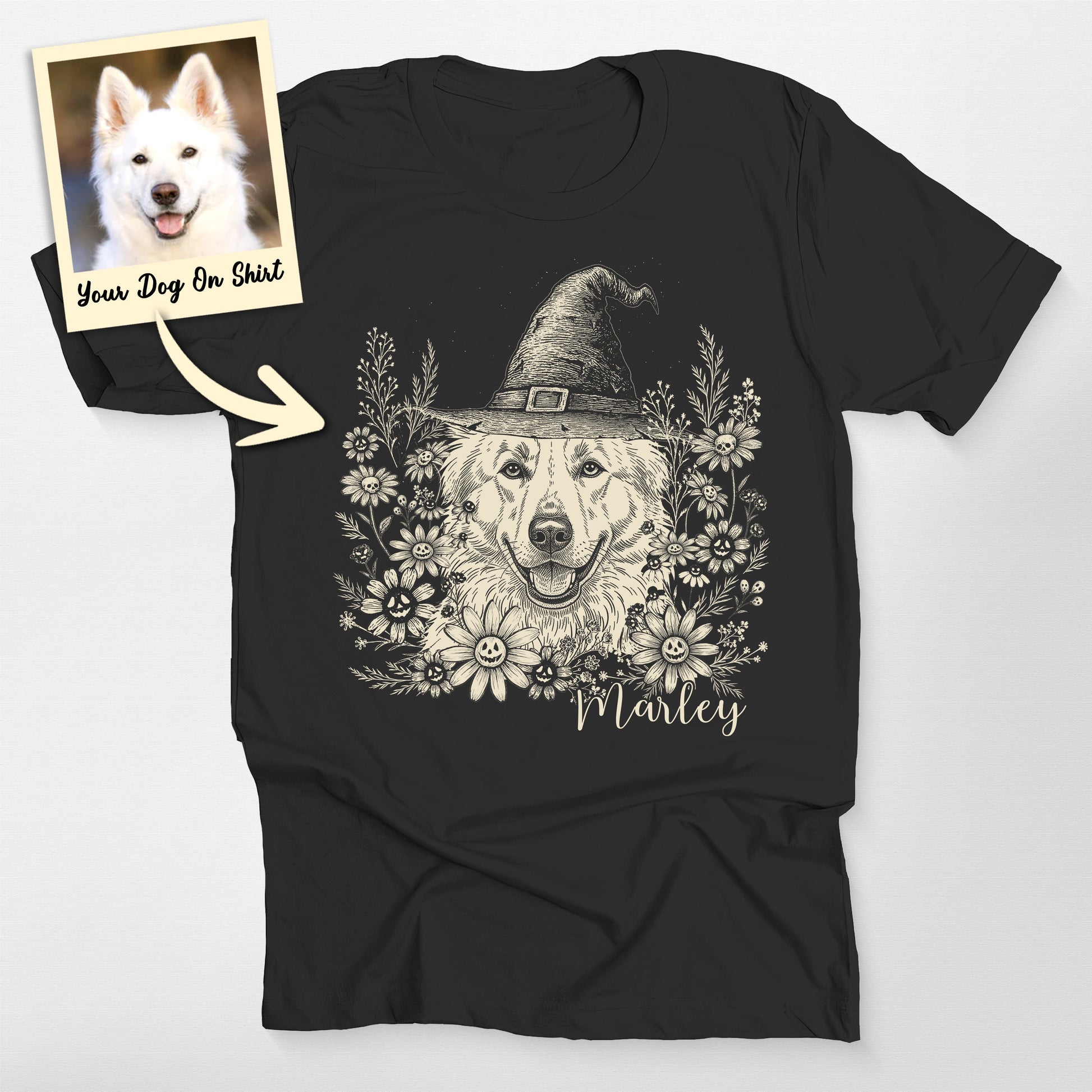 Personalized German Shepherd Shirt Flowers Hallowe (view 2)