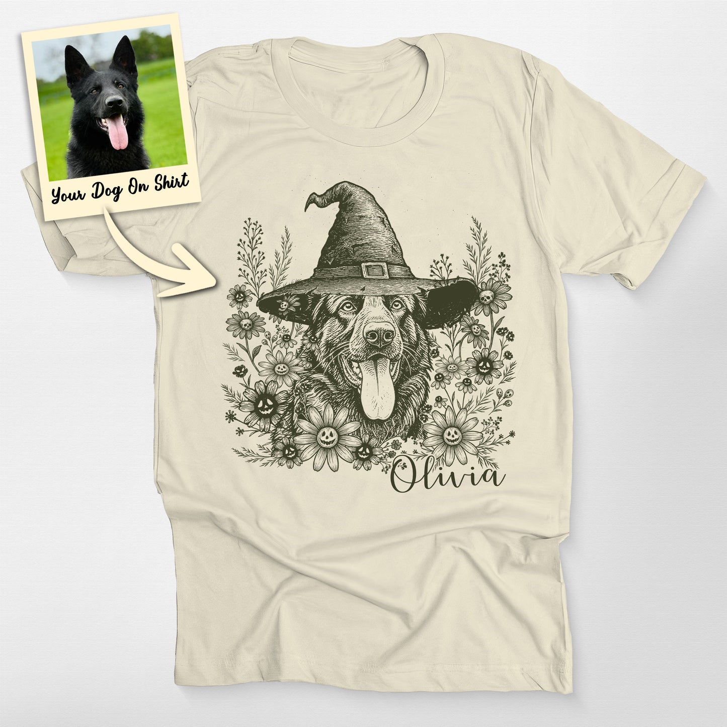 Personalized German Shepherd Shirt Flowers Hallowe (view 4)