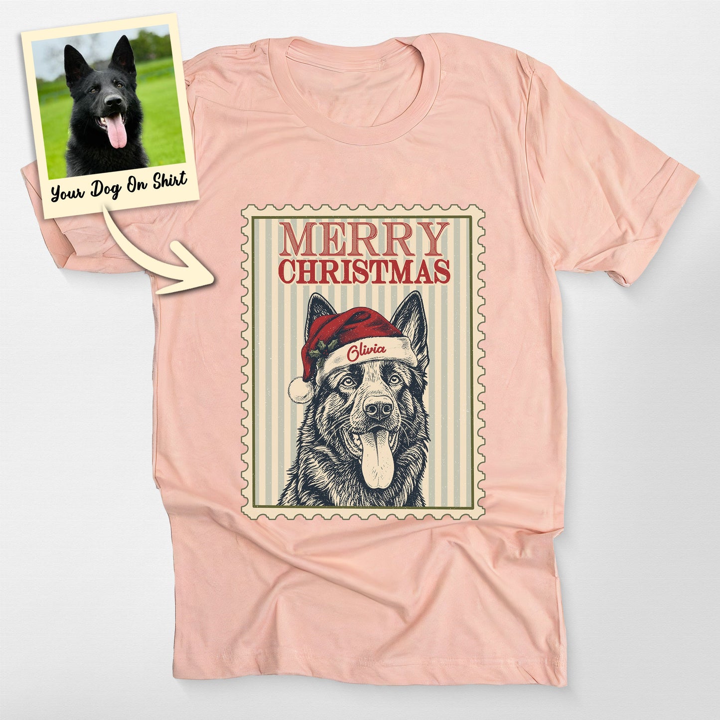 Personalized German Shepherd Shirt Merry Christmas (view 2)