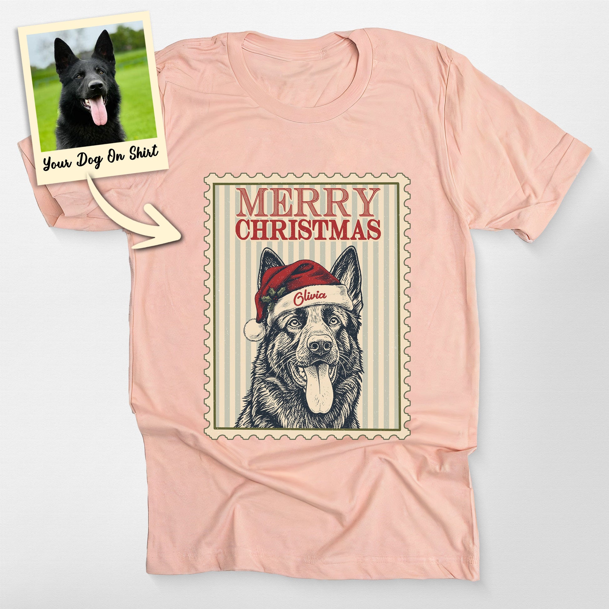 Personalized German Shepherd Shirt Merry Christmas (view 2)
