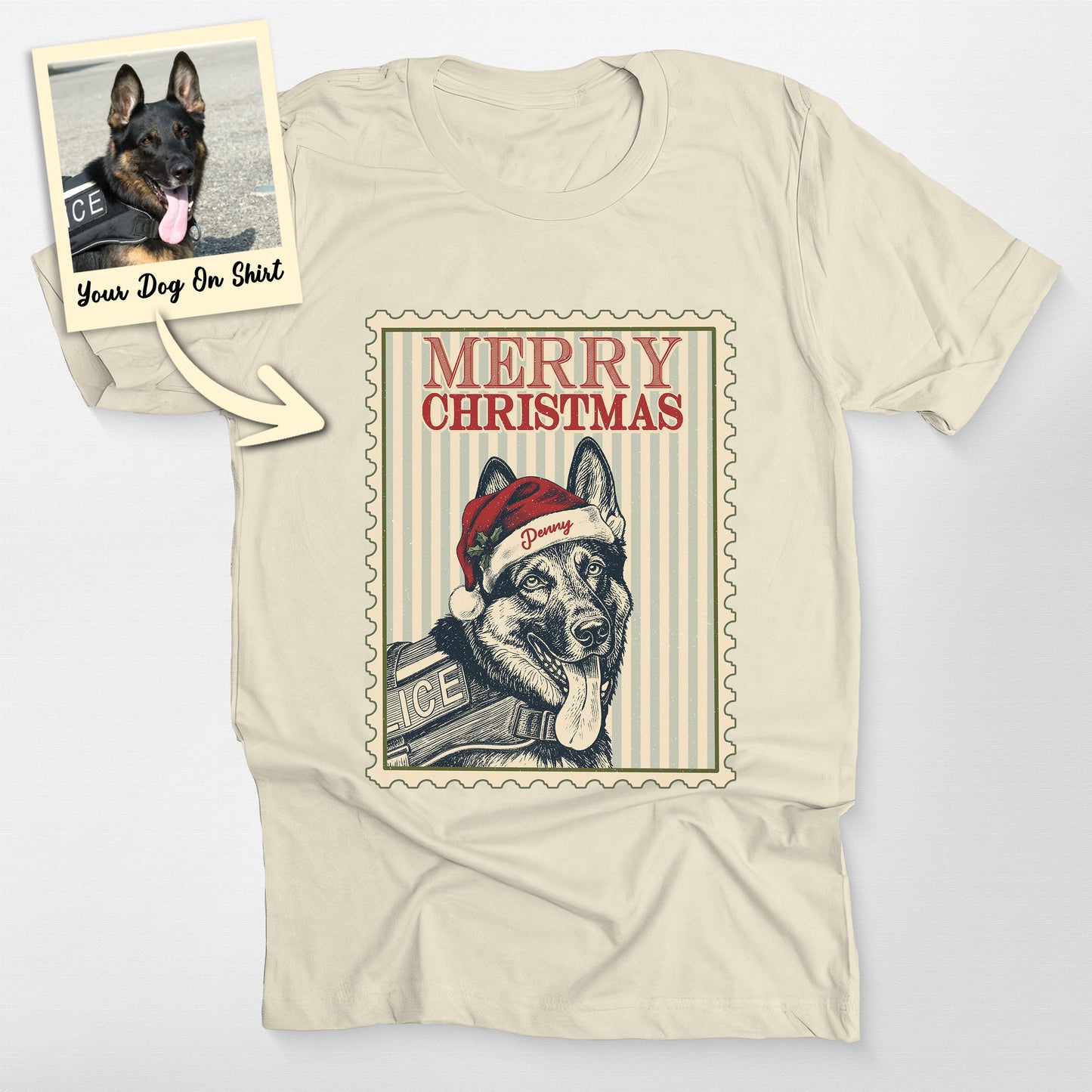 Personalized German Shepherd Shirt Merry Christmas (view 4)