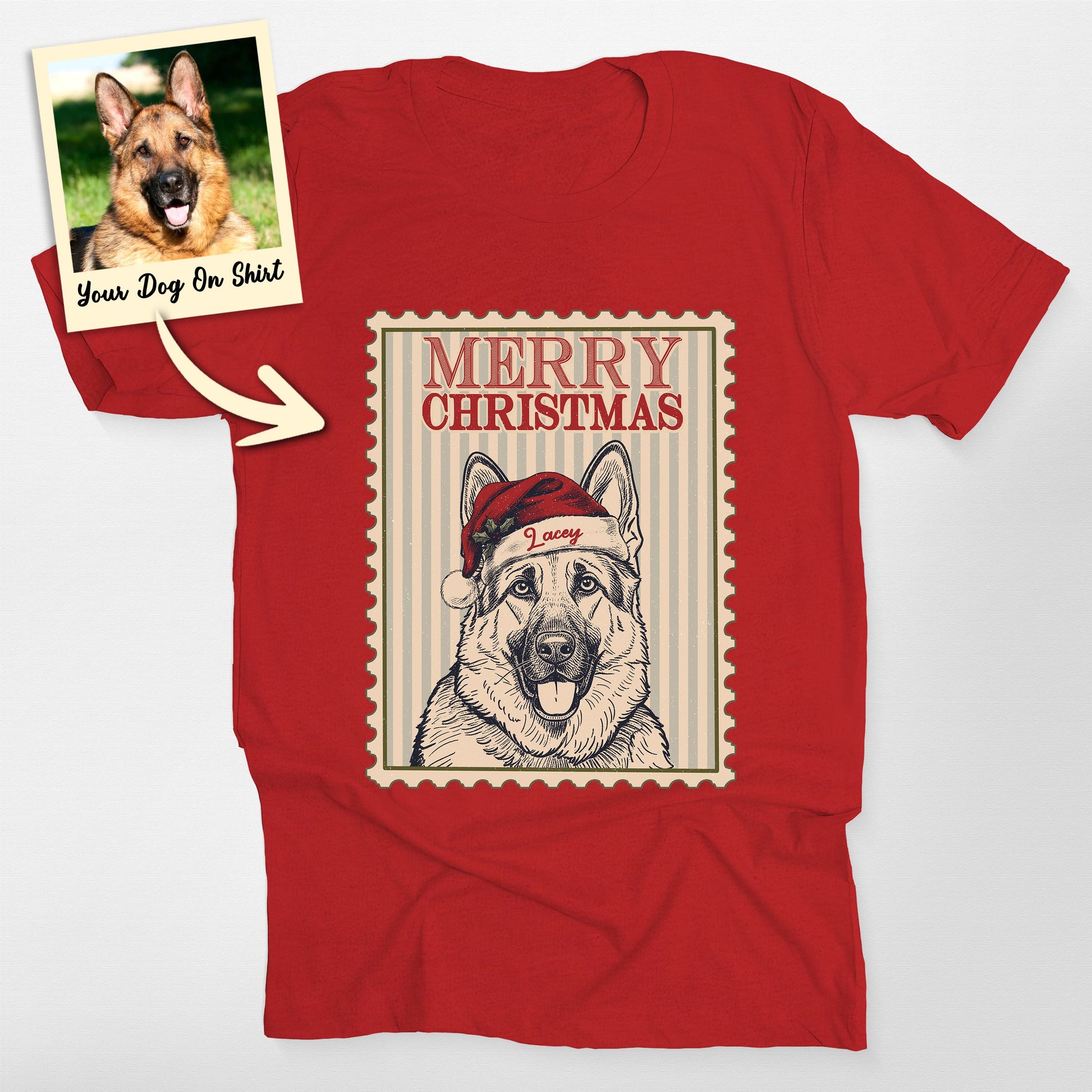 Personalized German Shepherd Shirt Merry Christmas (view 5)
