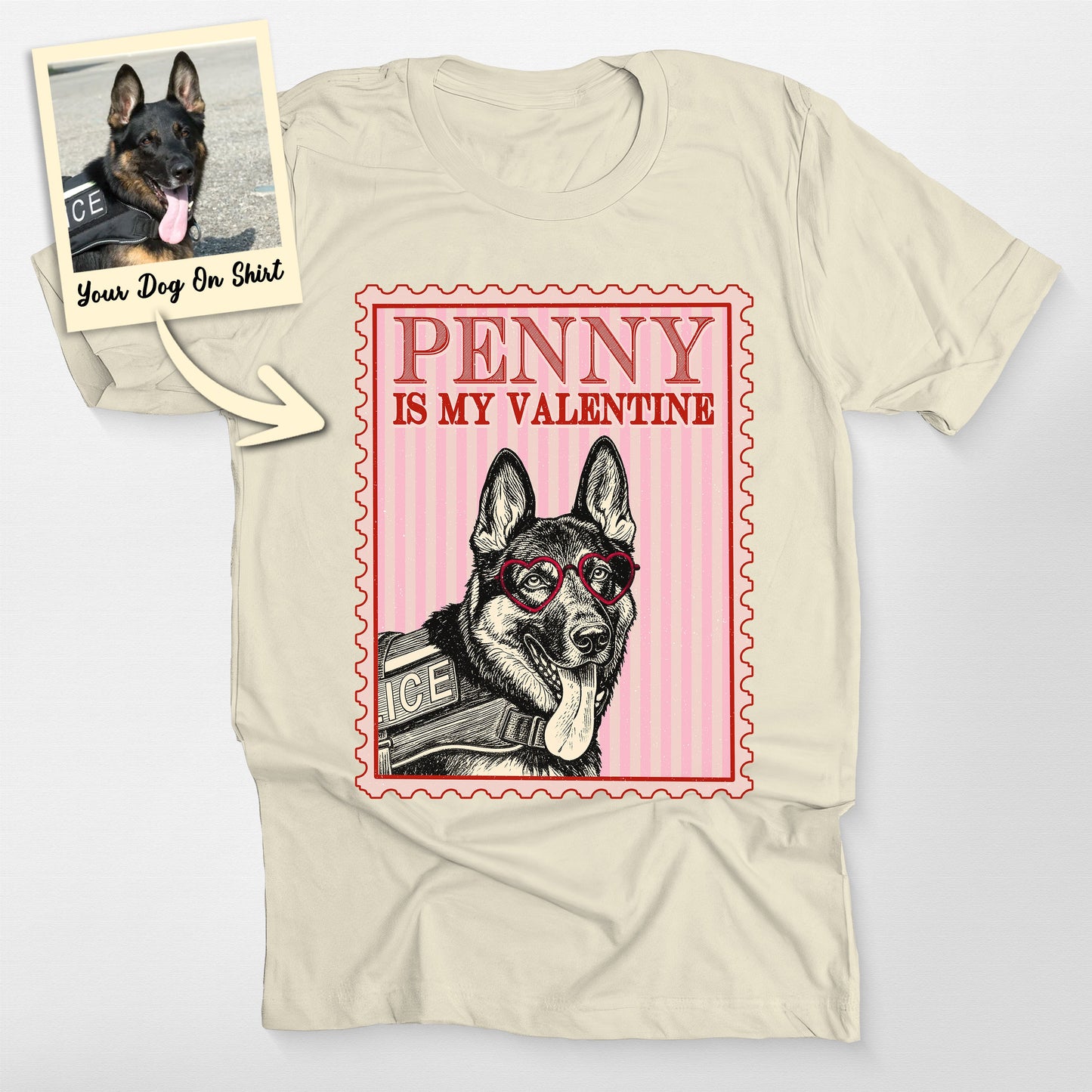 Personalized German Shepherd Shirt my Valentine St (view 3)
