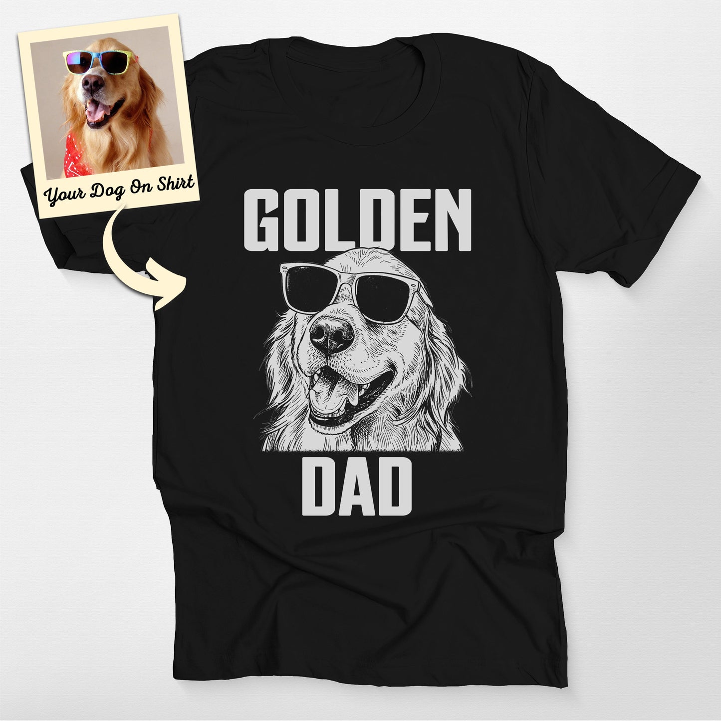 Personalized Golden Retriever Shirt Golden Dad Bel (view 2)