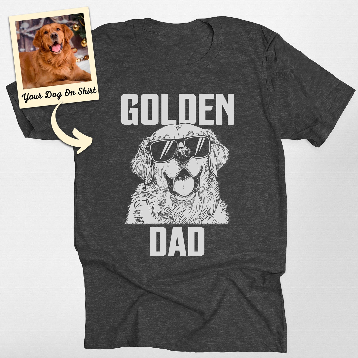 Personalized Golden Retriever Shirt Golden Dad Bel (view 3)