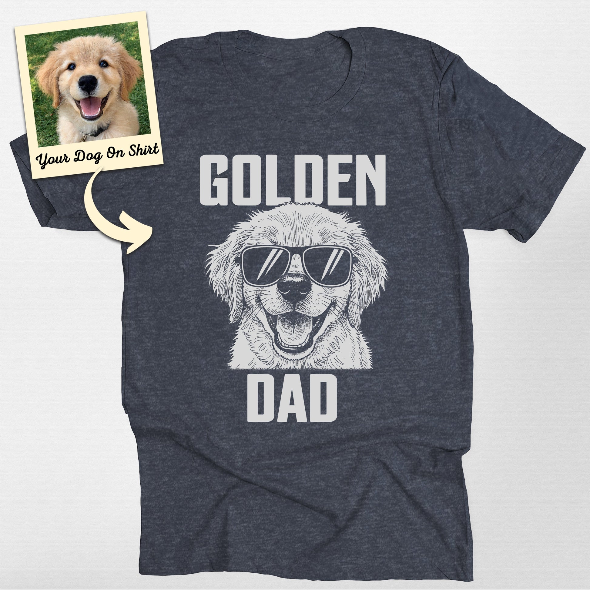 Personalized Golden Retriever Shirt Golden Dad Bel (view 4)