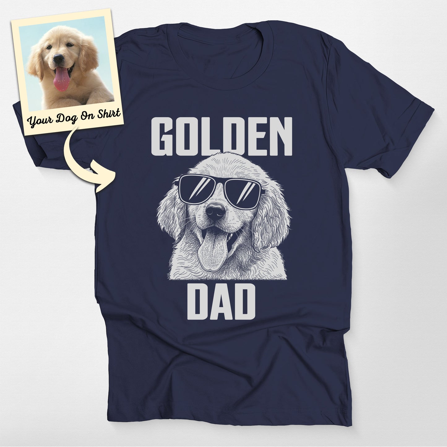 Personalized Golden Retriever Shirt Golden Dad Bel (view 5)