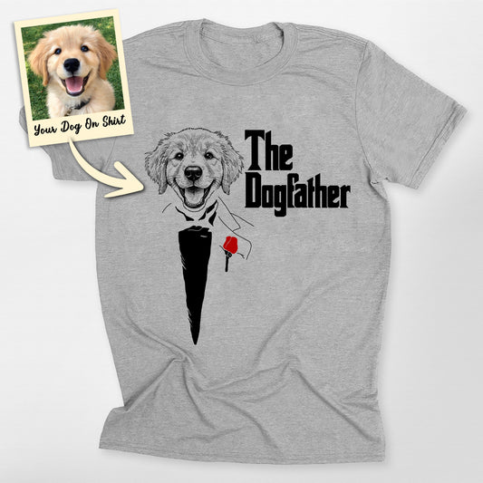 Personalized Golden Retriever Shirt the Dogfather, custom pet portrait gift for pet lovers