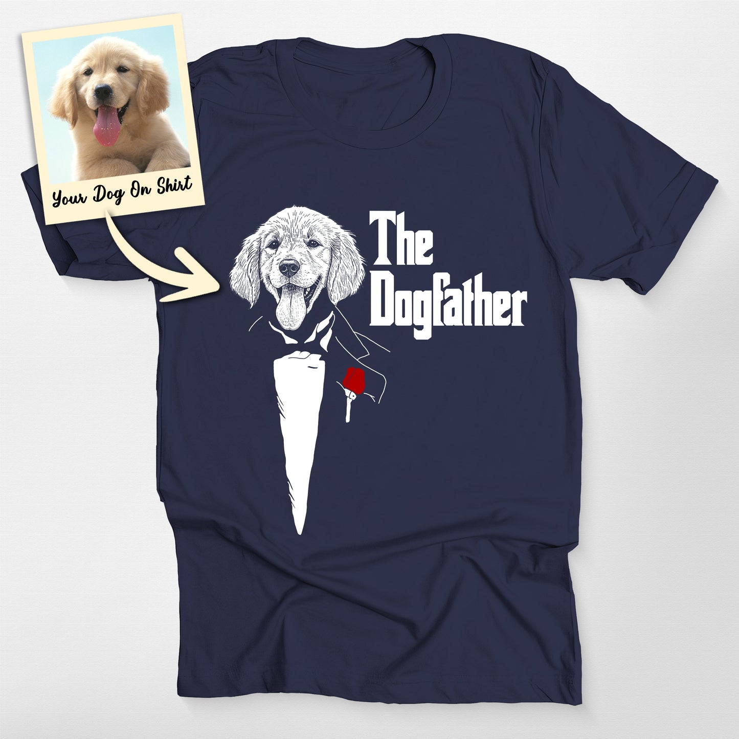 Personalized Golden Retriever Shirt the Dogfather, custom pet portrait gift for pet lovers (view 5)