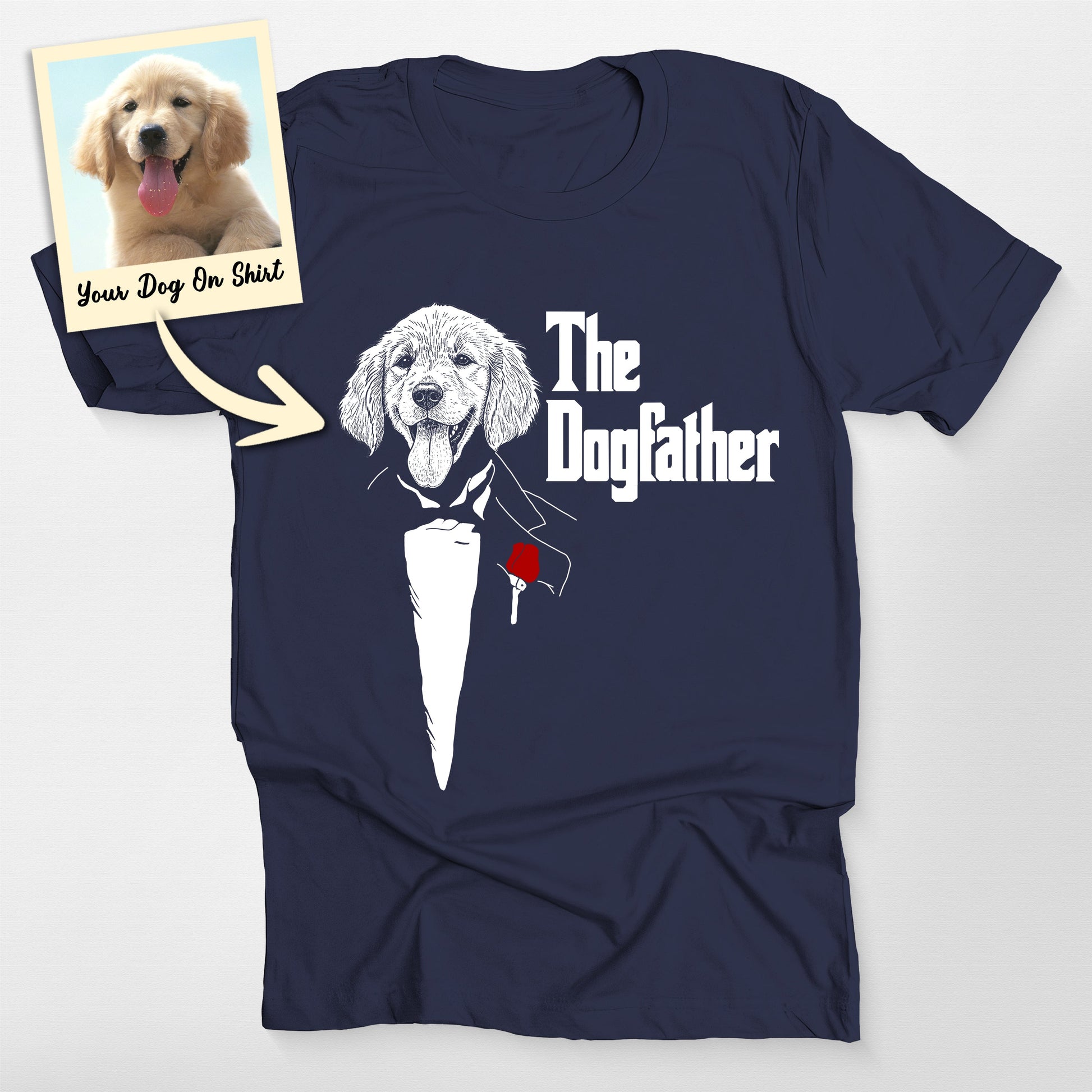 Personalized Golden Retriever Shirt the Dogfather, custom pet portrait gift for pet lovers (view 5)