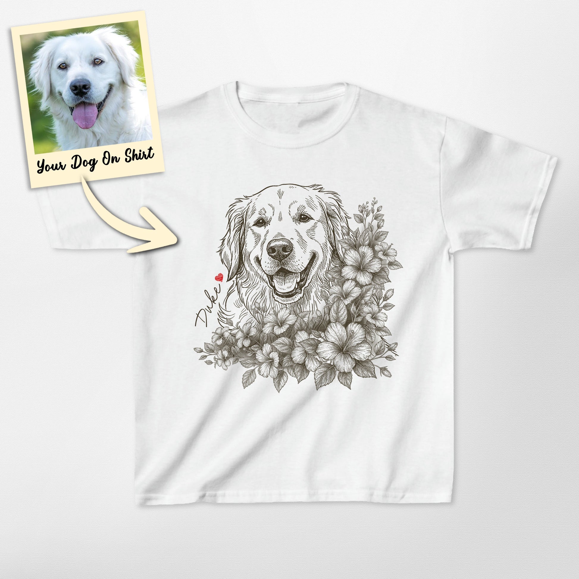 Personalized Golden Retriever Shirts Flowers Kid T (view 4)