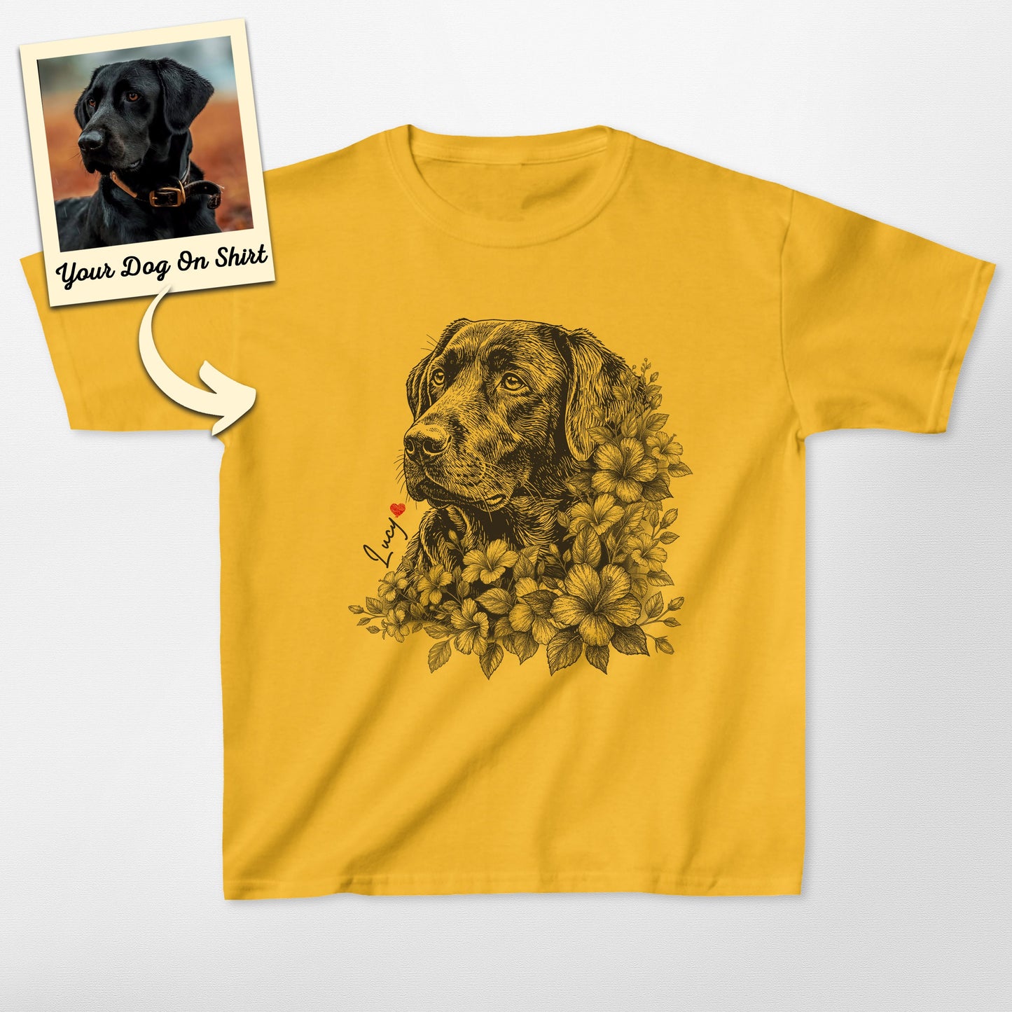 Personalized Labrador Flower Kids Shirt