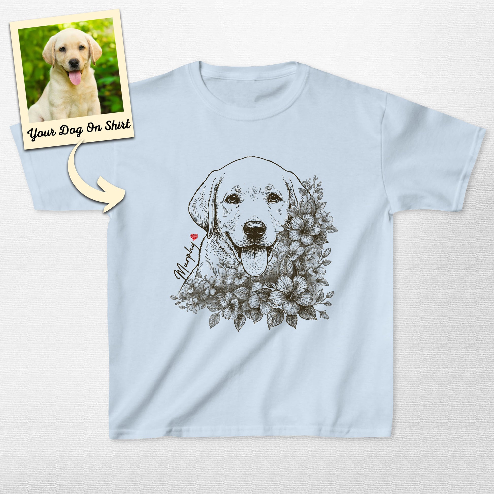 Personalized Labrador Flower Kids Shirt (view 2)
