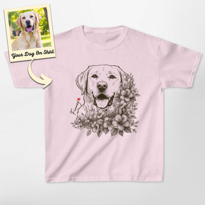 Personalized Labrador Flower Kids Shirt (view 3)
