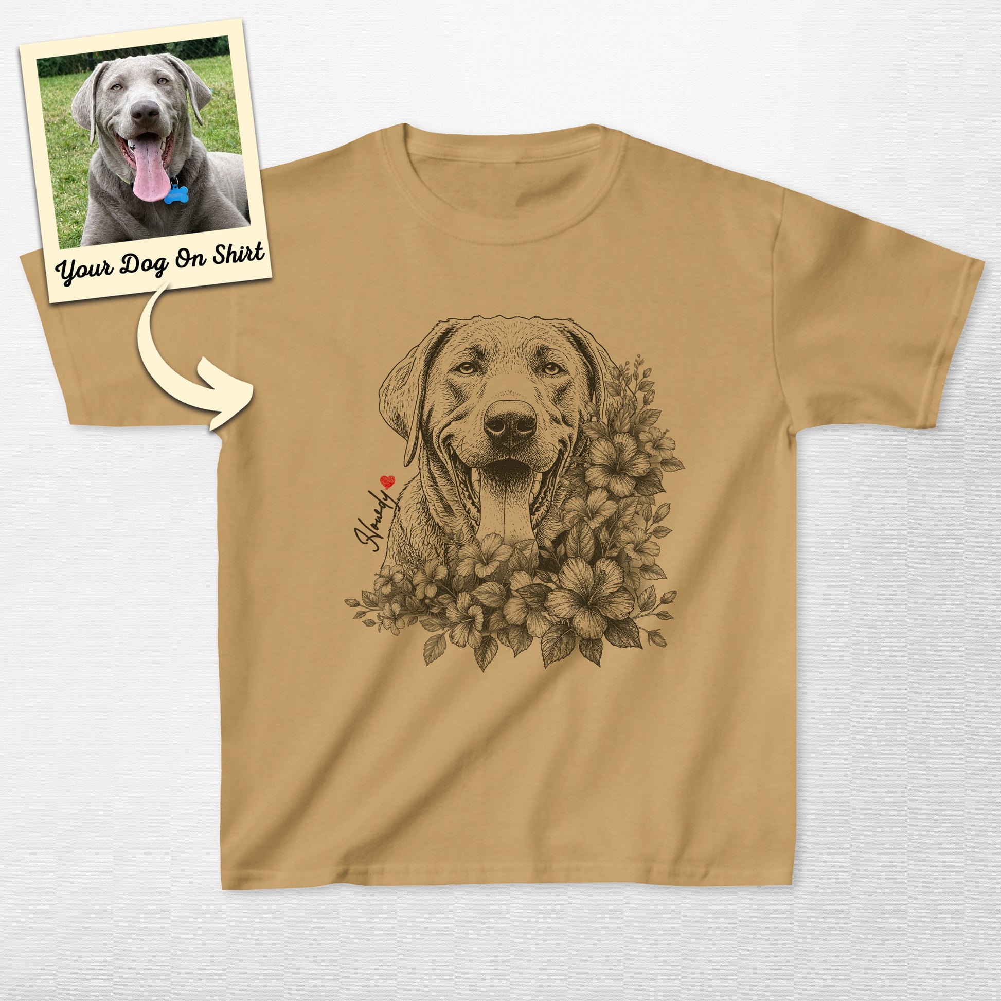 Personalized Labrador Flower Kids Shirt (view 6)