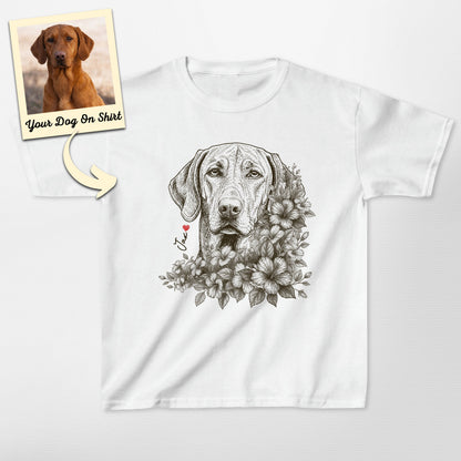 Personalized Labrador Flower Kids Shirt (view 5)