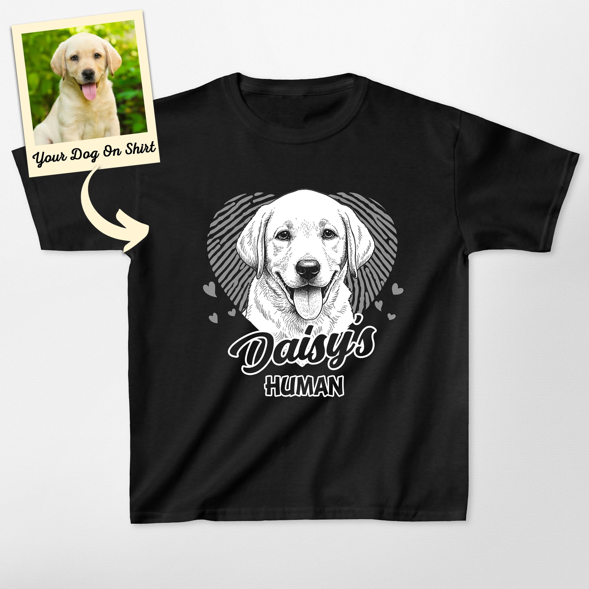 Personalized Labrador Love Dogface Kid Shirt, custom pet portrait gift for pet lovers