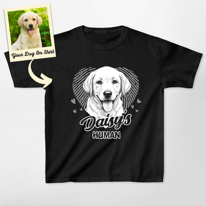 Personalized Labrador Love Dogface Kid Shirt, custom pet portrait gift for pet lovers