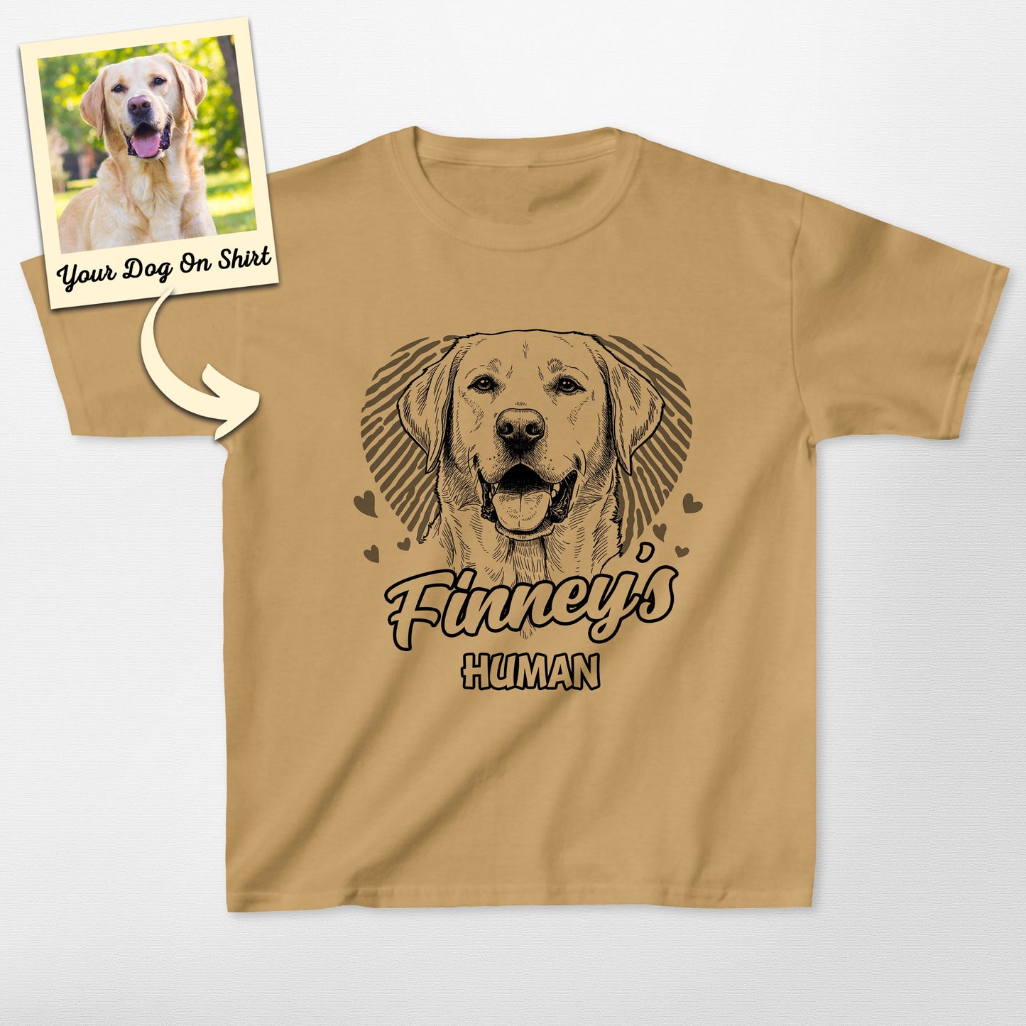 Personalized Labrador Love Dogface Kid Shirt, custom pet portrait gift for pet lovers (view 6)