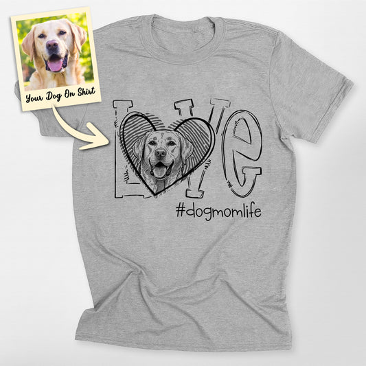 Personalized Labrador Retriever Shirts Dog Mom Lif, custom pet portrait gift for pet lovers