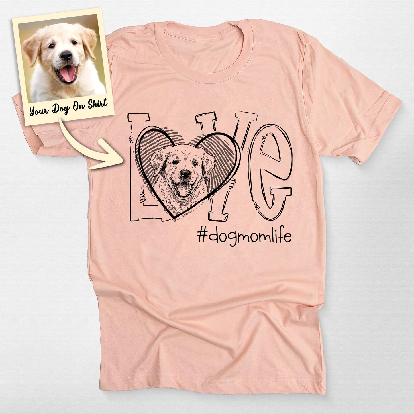 Personalized Labrador Retriever Shirts Dog Mom Lif, custom pet portrait gift for pet lovers (view 2)