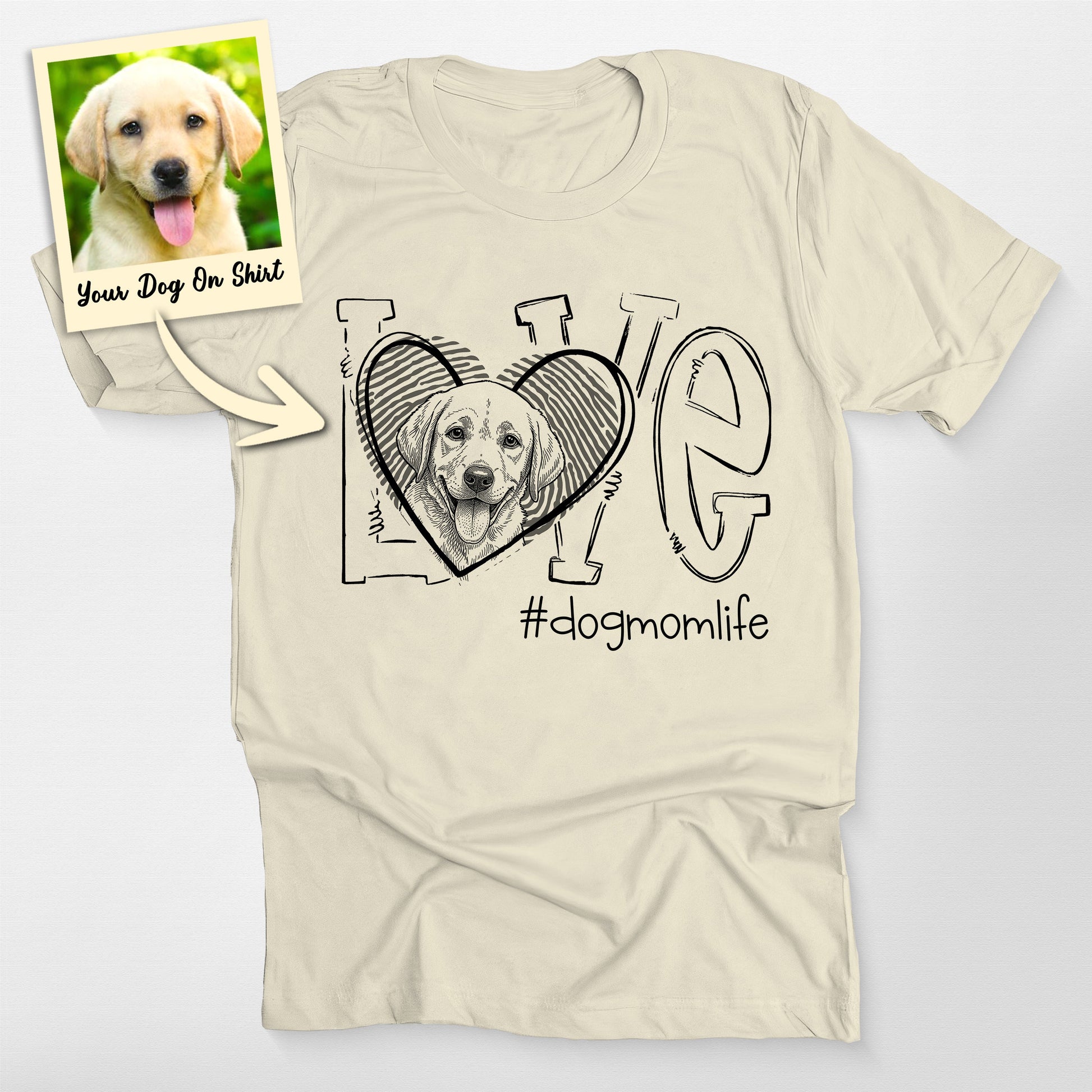 Personalized Labrador Retriever Shirts Dog Mom Lif, custom pet portrait gift for pet lovers (view 4)