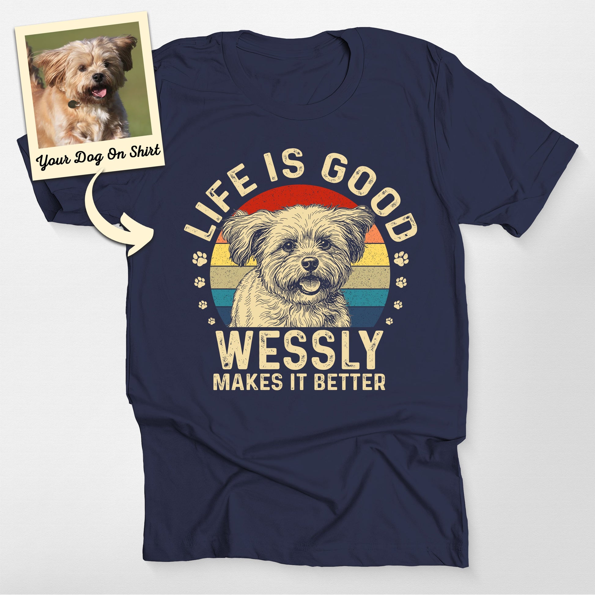 Personalized Poodle Shirt Life is Good Bella Canva (view 5)