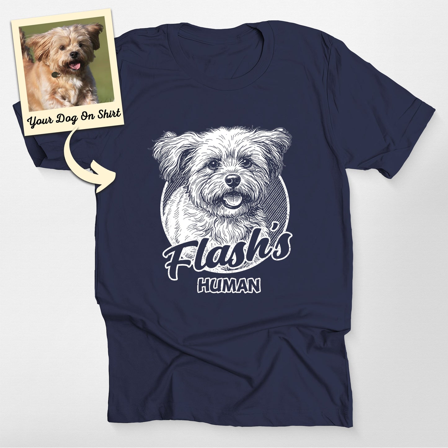 Personalized Poodle T-Shirt Sketch Portrait Bella (view 4)