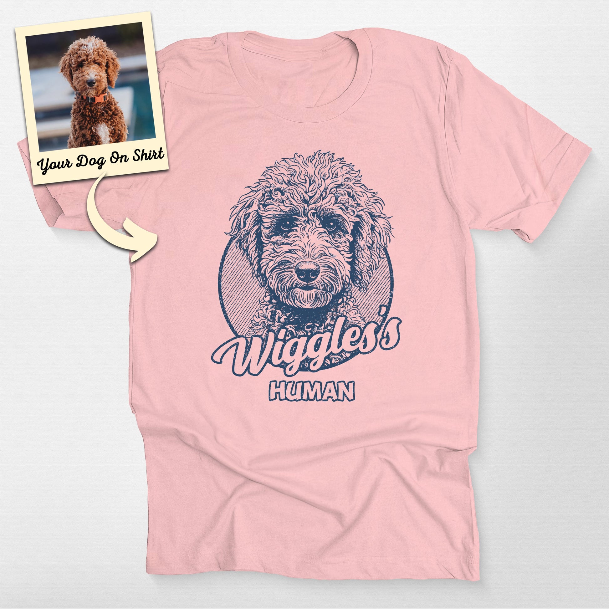 Personalized Poodle T-Shirt Sketch Portrait Bella (view 5)
