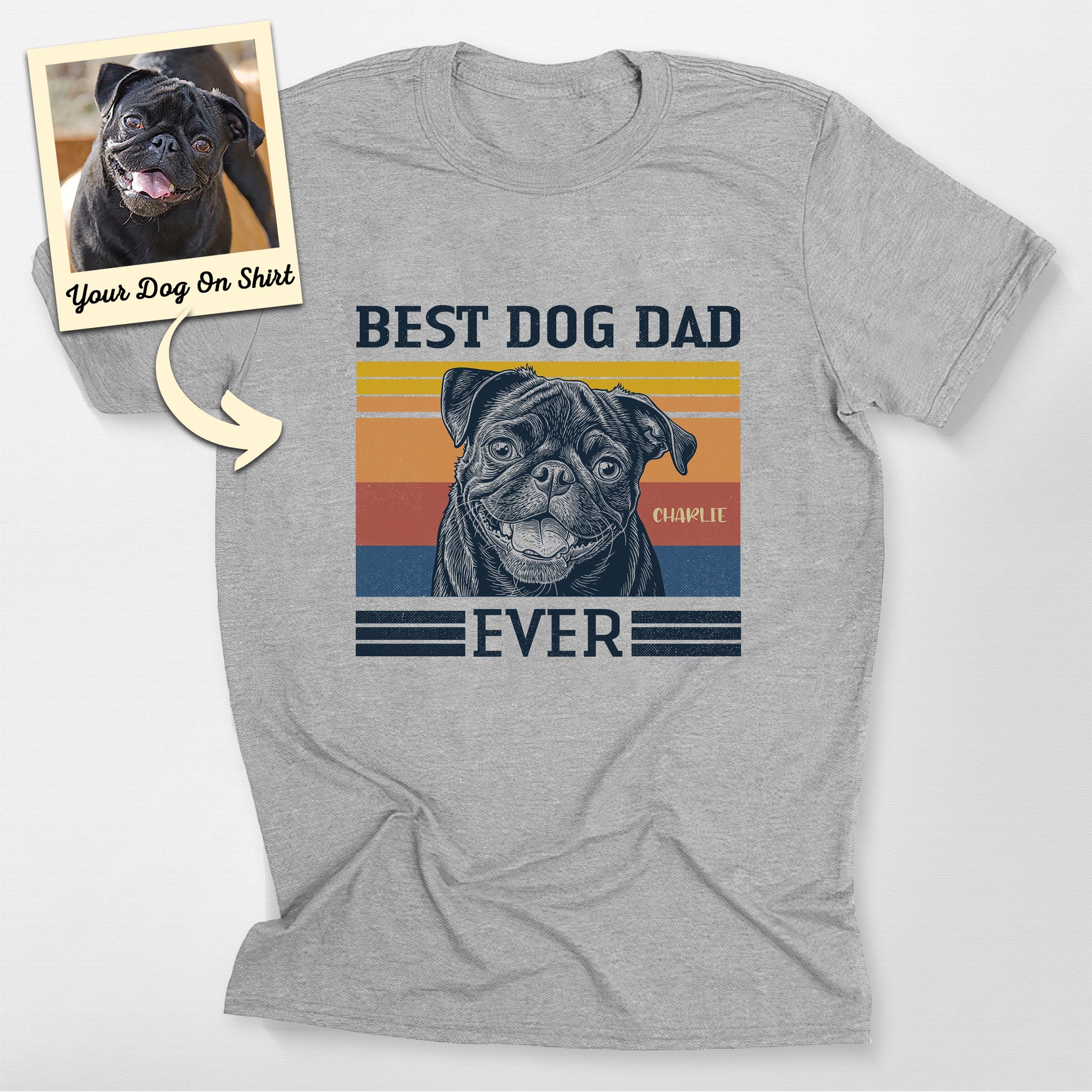 Personalized Pug Best Pug Dad Ever T-Shirt