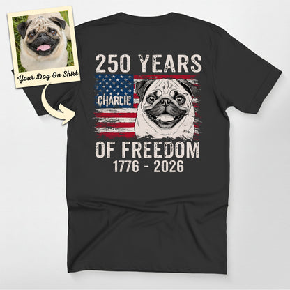 Personalized Pug Dog America 250 Years of Freedom, custom pet portrait gift for pet lovers (view 2)