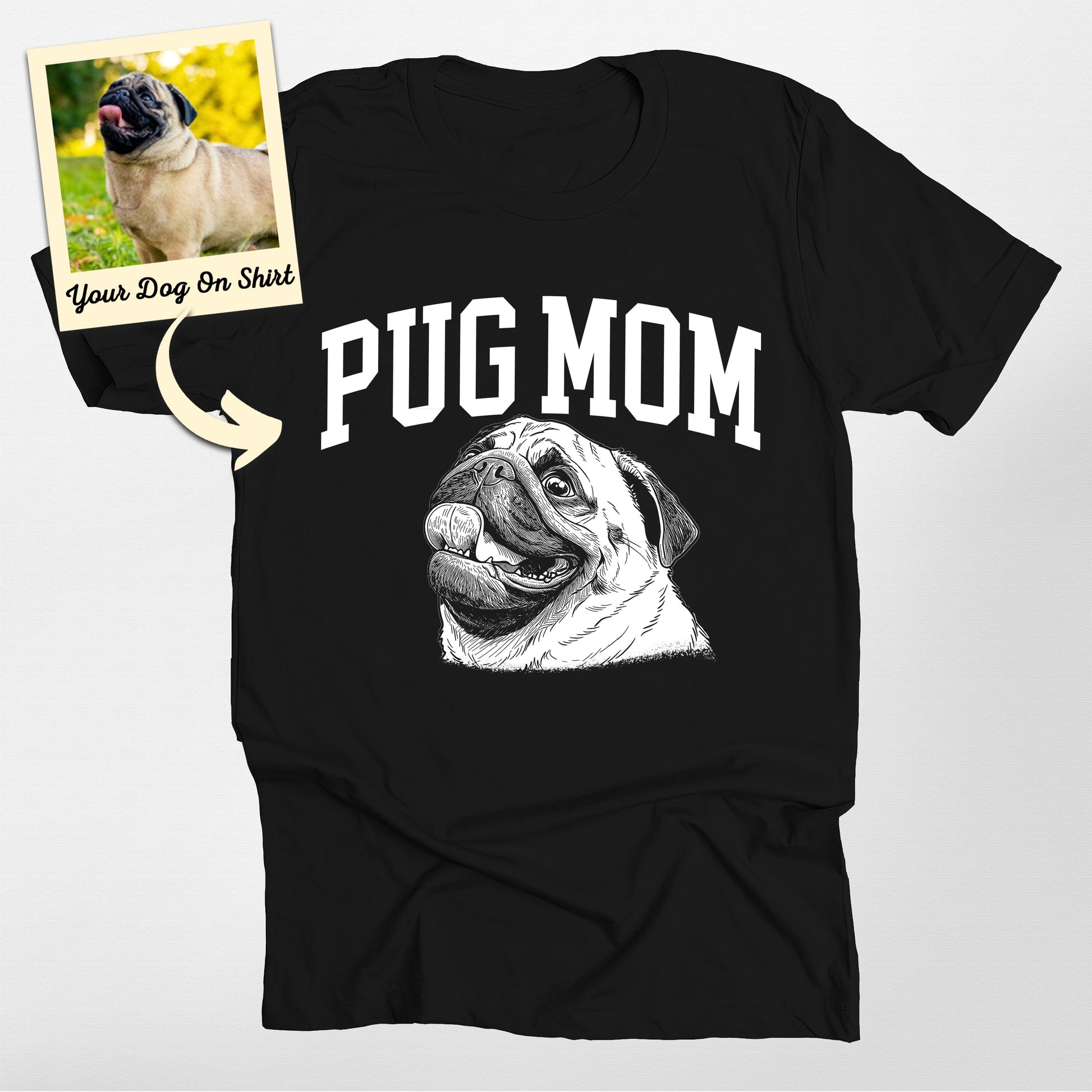 Personalized Pug Mom T-Shirt (view 2)