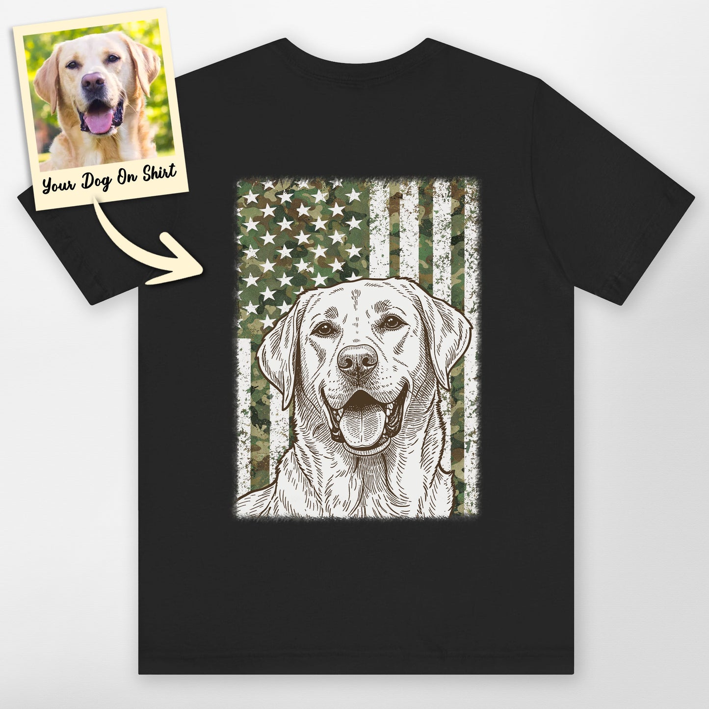 Personalized Us Flag T-Shirt Backside