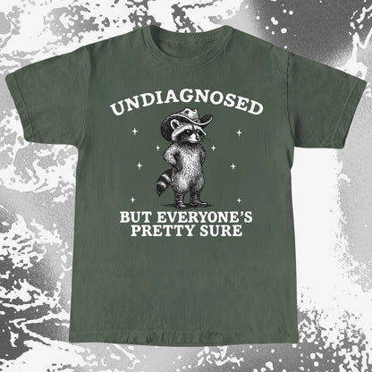 Raccoon Undiagnosed But Everyone's Pretty Sure, funny meme tee gift (view 7)